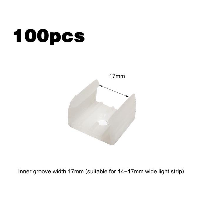 100pcs Klem Dudukan Lampu Neon Flex Neon Flexible LED 12V 220V Braket LED Neon Flex Lampu 12mm 17mm