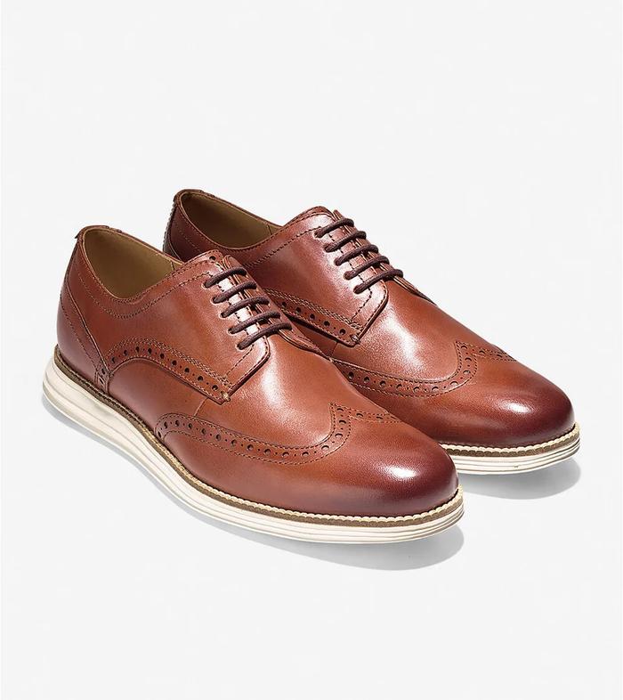 COLE HAAN Sepatu Pria OriginalGrand Wingtip Oxford Kulit Asli Desain Elegan dan Nyaman