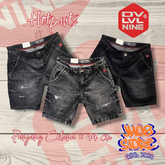 DV LVL NINE Celana Pendek Jeans Pria Hotpants Original Panjang 44 cm Diatas Lutut Model DV LEVEL NIN