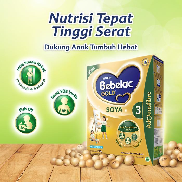 Paket 3 - Bebelac Gold Soya 3 Vanila Formula Soya Bubuk 700 GR