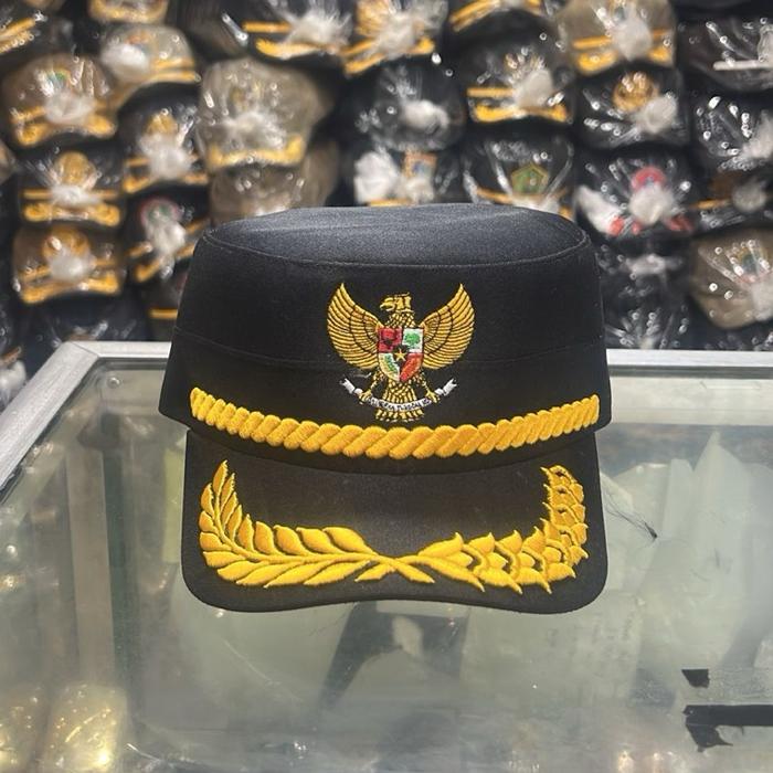 TOPI KOMANDO GARUDA LOGO LIST PADI KAPAS / HITAM