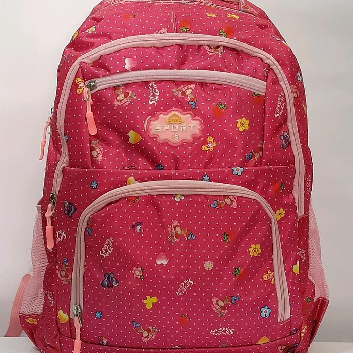 TAS RANSEL ANAK SEKOLAH SD/SMP/SMA WARNA PINK STRAWBERRY SHORTCAKE