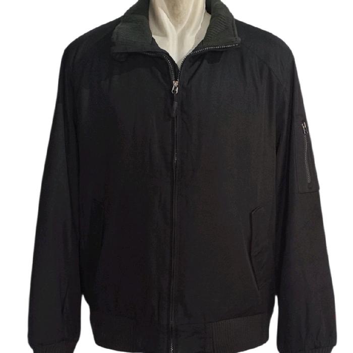 CALVIN KLEIN Jaket Bomber Ripstop Hitam Berlapis Tahan Air dan Angin untuk Pria