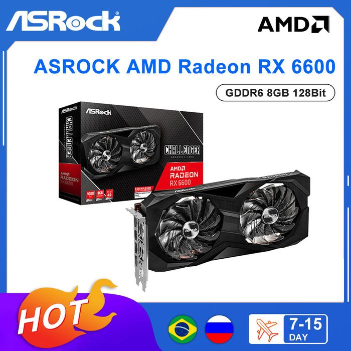 ASROCK New AMD Radeon RX 6600 RX 6600M placa de video 8GB GDDR6 AMD