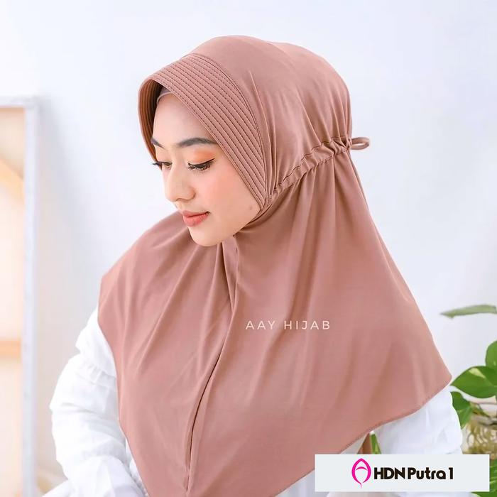 HIJAB INSTAN AMANDA DAILY SERUT POLOS / BAHAN JERSEY / ORIGINAL AMANDA