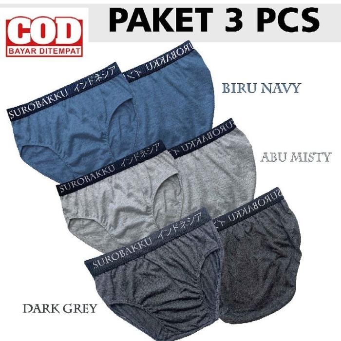 PAKET ISI 3 Pcs CD celana dalam pria dewasa size M - XXL CD Surobakku bahan Tc soft lembut dan tidak