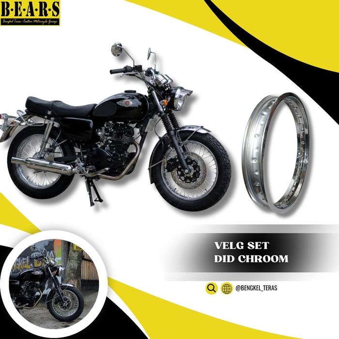 Velg Set Depan Belakang DID Chroom Kawasaki W175 Atau Motor Custom
