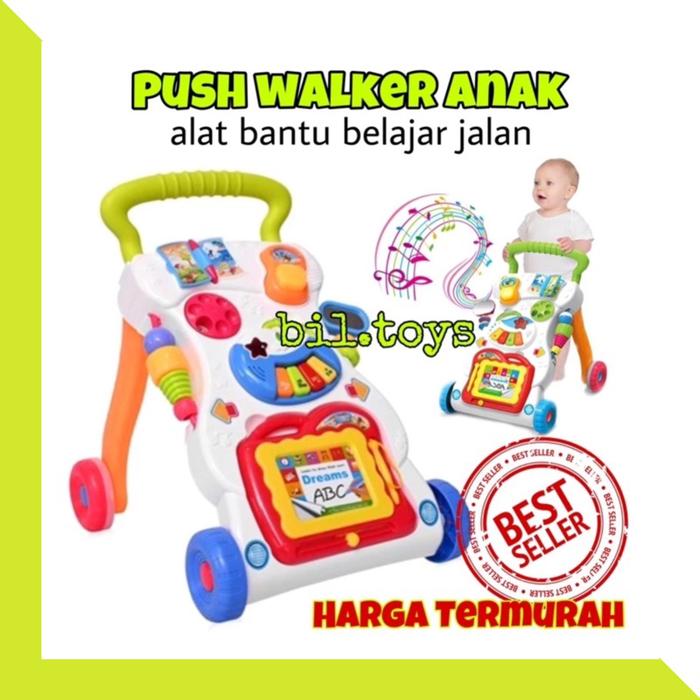 MAINAN BAYI DORONG BABY PUSH WALKER ALAT BANTU JALAN BABY WALKER MUSIC WALKER DORONGAN BABY PUSHWALK