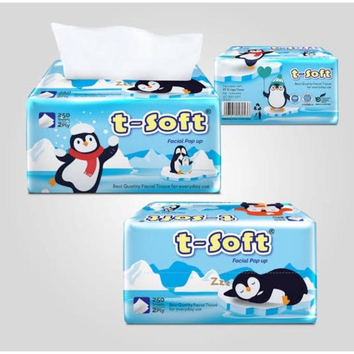*Tisu Facial T-SOFT 250 Sheets 2 Ply