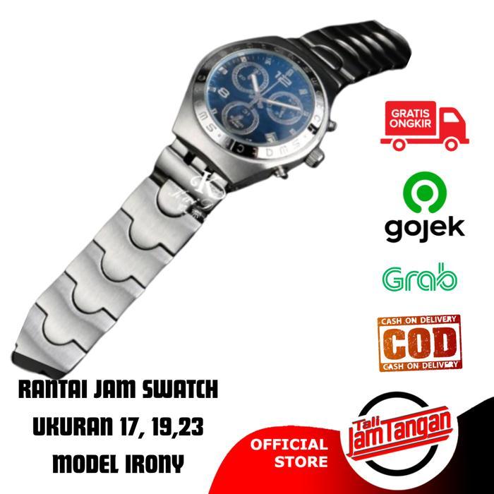 Tali Jam Tangan Rantai Untuk Swatch Irony Bracelet Solid Stainless Ukuran 17Mm 19Mm 23Mm
