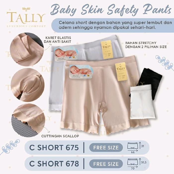 TALLY Celana Pendek Short 675 Bahan Stretchy Karet Elastis Anti Sakit Cutting Scallop Free Size