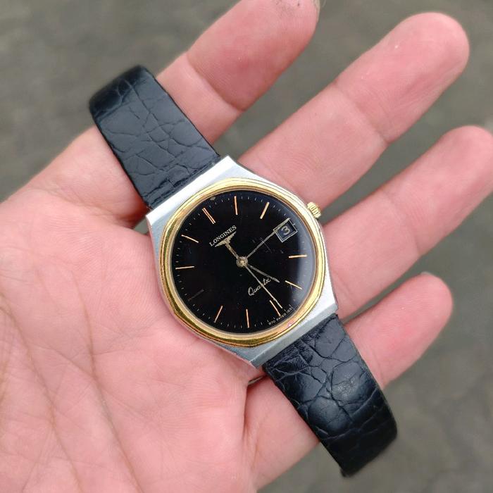 Longines Quartz Two Tone Black Dial