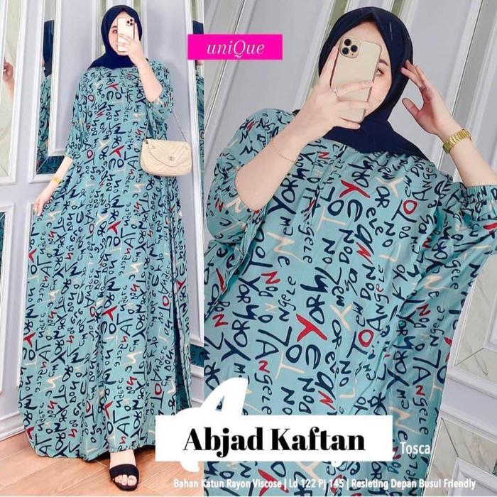 PROMO!! (Bisa COD) Gamis kaftan abjad pakaian wanita jumbo mewah terlaris paling dicari busui ziper 