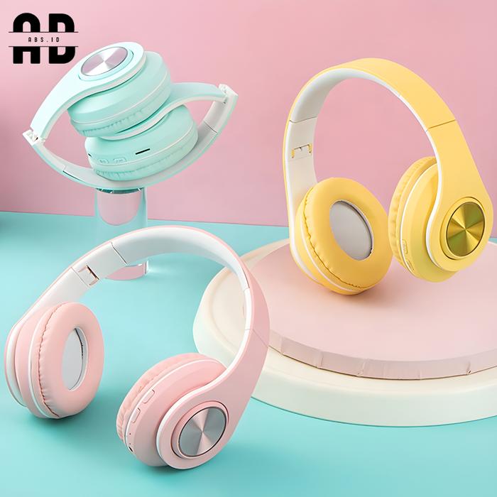 ABS - Headphone Macaron B39 / P39 Headset HF Wireless With LED Inpods Iboom Bluetooth V5.0