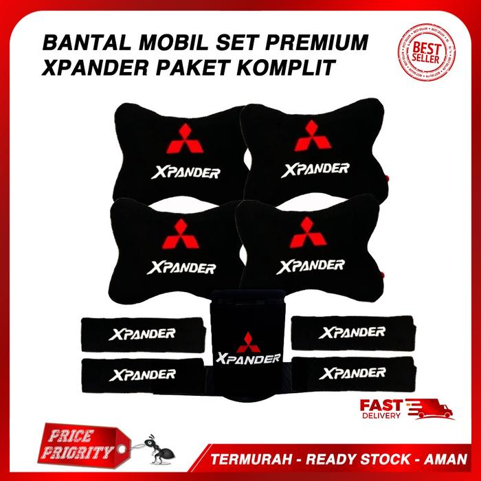 PAKET BANTAL MOBIL + TEMPAT SAMPAH AKSESORIS MOBIL HEMAT MOTIF XPANDER EXPANDER