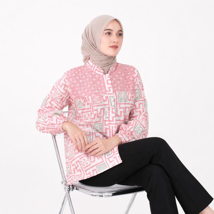 Sensen Klamby - Abiza Blus Batik Atasan Wanita Blouse Batik Modern Style Blouse Batik Wanita