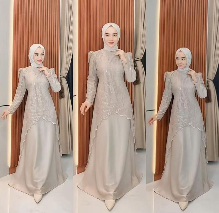 New Mazaya dress Motif Full Brukat spangle Mewah Remaja style fashion 2026 Bahan velvet Premium Gaun
