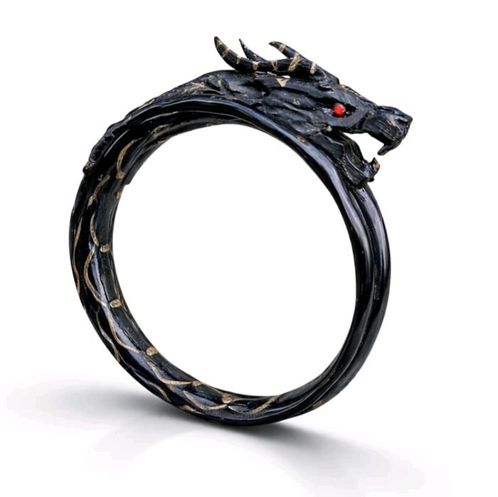 Gelang Akar Bahar Hitam Ukir Naga Kayu Bracelets
