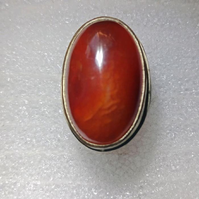 batu akik sulaeman Pandan Merah Super Ajib Lawasan Rings;perak Cina