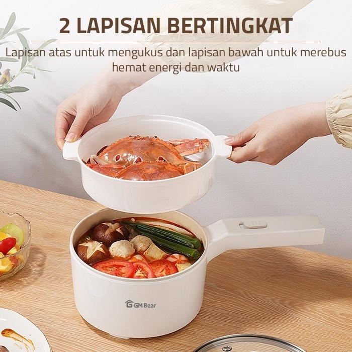 GM Bear Panci Listrik Serbaguna - Electric Cooking Pot Panci Penggorengan Elektrik Multifungsi