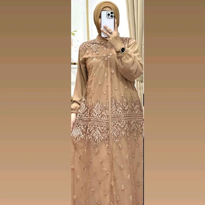 gamis Lediza terbaru serian 4 warna model mewah dan elegan