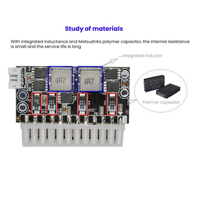 High Power 300W 12V DC5.5X2.5MM Input DC-ATX PSU Pico ATX Switch Mining PSU 24Pin MINI ITX DC ATX PC