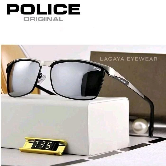 POLICE Kacamata Elegan Frame Titanium Kekinian Pria Wanita Lensa Polarized Model 7868 Original