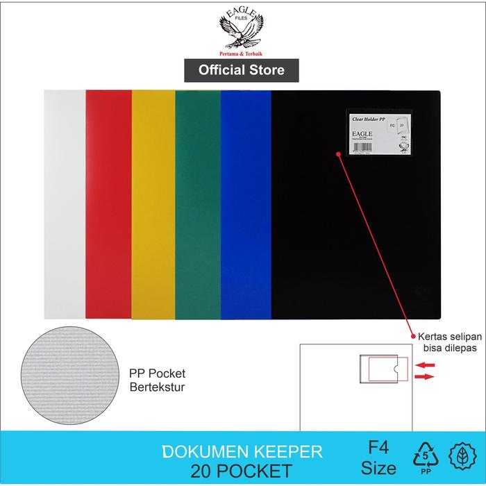 Dokumen Keeper / Clear Holder / Document Keeper / Display Book Map EAGLE F4/FC 20 Pocket