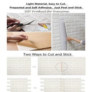 Wallpaper Dinding 3D Foam Sticker Wallpaper Dinding 77 X 70 Cm Stiker Model Bata Dekorasi Interior