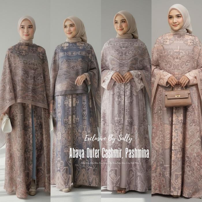 SALLY SCARF ABAYA KASHMIR CHIFON/ SERIES EGYPT/ INCLUDE PASHMINA- ABAYA CHASMERE