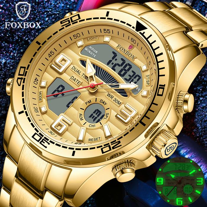 LIGE Original Jam Tangan Pria Watch Men Digital Dual Display Quart Watch For Men Waterproof Luminous