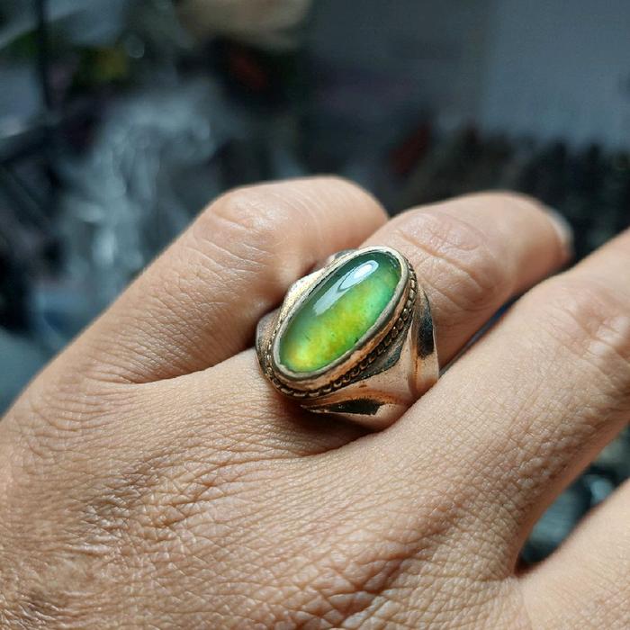 Cincin Batu Bacan Kristal Garansi Batu Bacan Asli