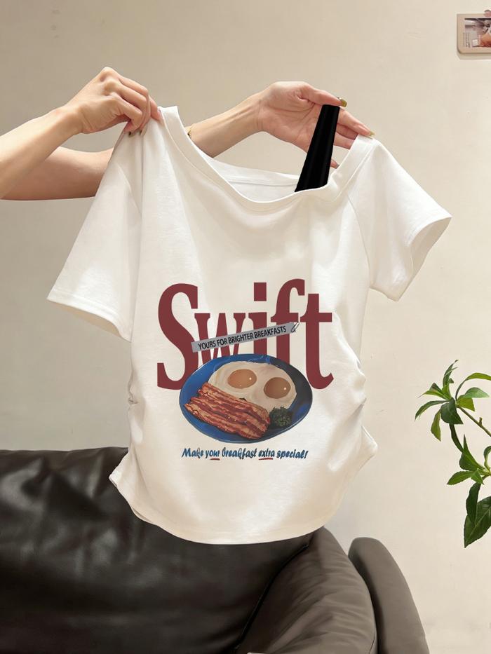 #fyp TREPUB.Asymmetrical Offshoulder Sabrina T-shirt Tali Bahu Miring Korean Style baju Sablon ilust