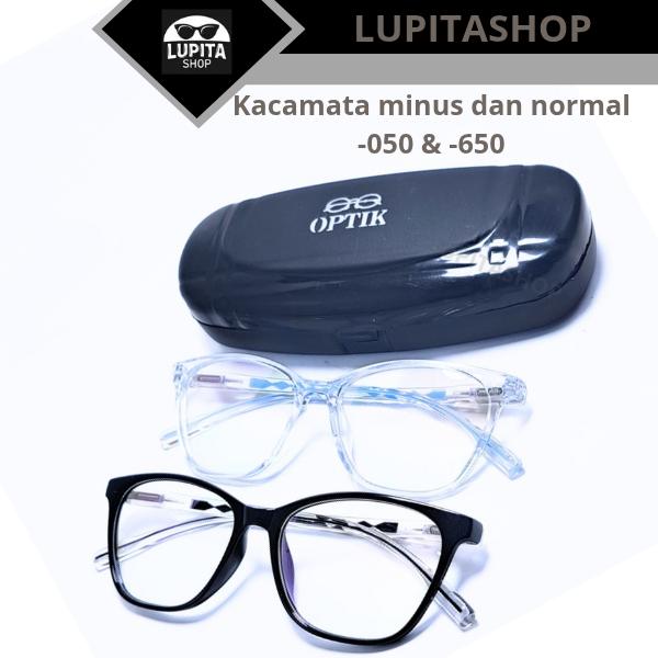 kacamata normal dan lensa minus antiradiasi cat eye -050 sd -650