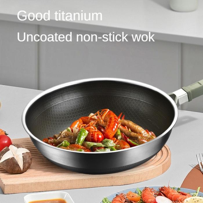 Non-stick Pan Pure Titanium Titanium Pan Uncoated Honeycomb Frying