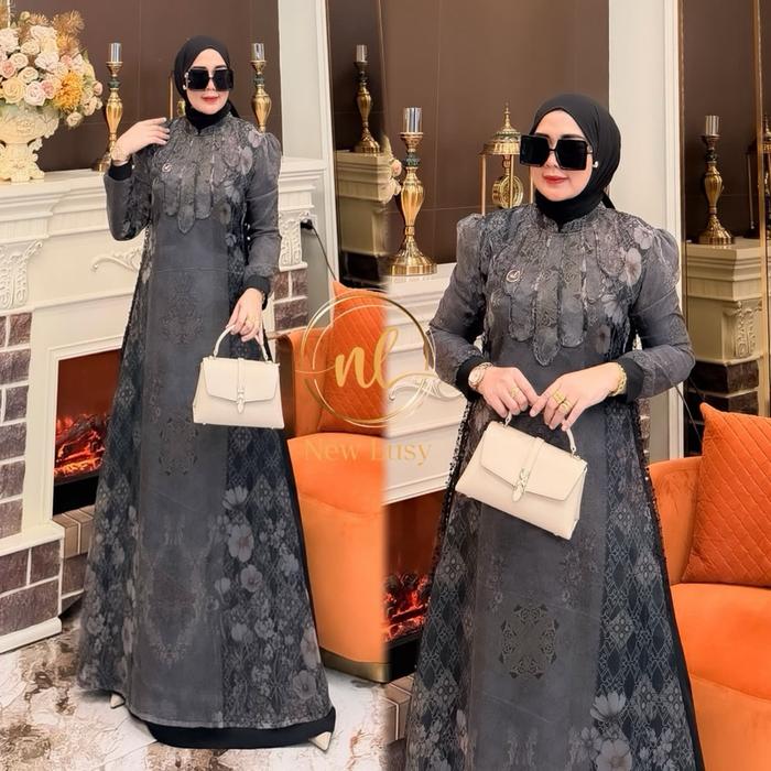 Aurelia dress by new lusy siap kirim gamis kekinian cod