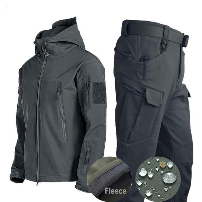 Winter Autumn Tracksuits Set Men Army SoftShell Tactical Waterproof