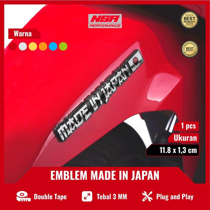NSA 1PCS EMBLEM MADE IN JAPAN LOGO MADE IN JAPAN BUKAN STIKER EMBLEM MOTOR AKSESORIS HELM STIKER HEL