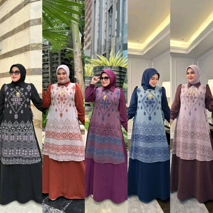 GAMIS DRESS GLORIA ORI PREMIUM BY IRNA EMERALD
