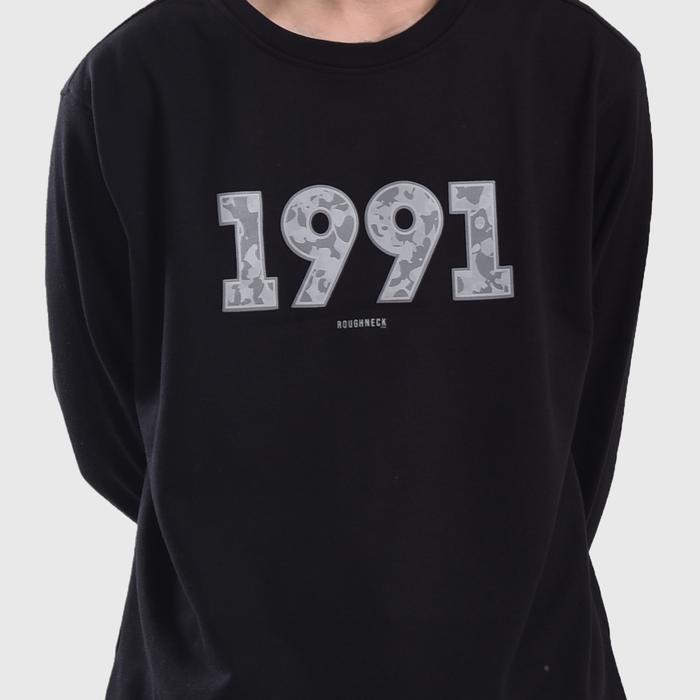 Roughneck Ss097 Black 1991 Aura Camouflage Crewneck -Gratisongkir