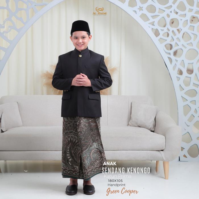 Sarung Batik Al Hazmi, Seri ANAK CLASSIC, Motif SENDANG KENONGO, Kudusan, Premium, Original (Blue Ba
