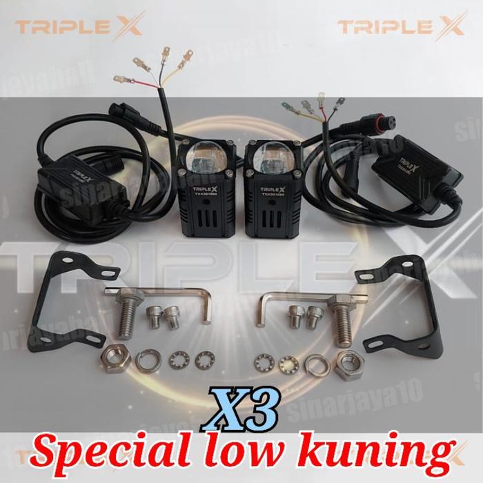 Lampu Triple X X1 X3 Lampu Led Tembak Kabut Laser Tambahan Foglamp Mini Driving Light Super Bright