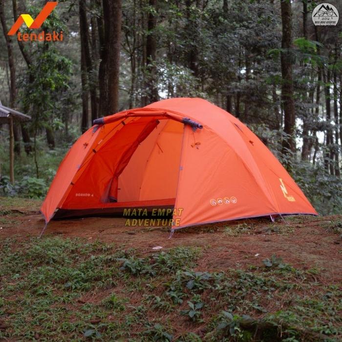 TENDA CAMPING TENDAKI BORNEO 4 DOUBLE LAYER KAPASITAS 4-5 ORANG CAMPING KELUARGA Murah