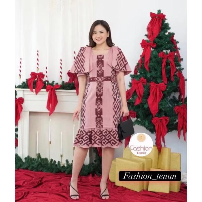 Dress tenun wanita - dress tenun natal - baju tenun natal - dress tenun troso