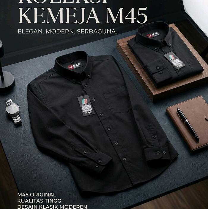 M45 | Kemeja Cowok Pria Dewasaa lengan panjang