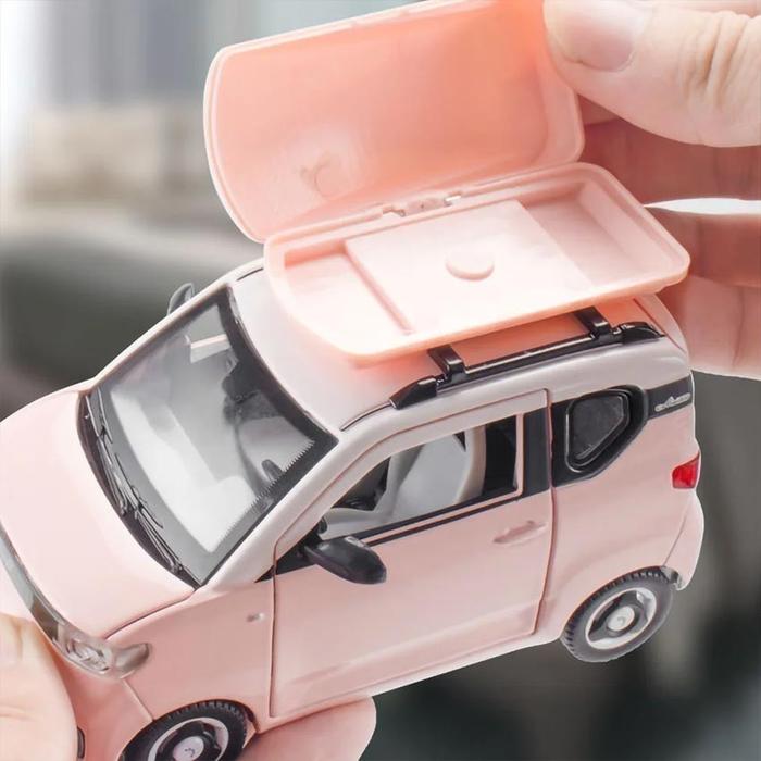 Diecast Miniatur Wuling Mini Air EV Skala 1:24 Bahan Metal Pullback Toy Car