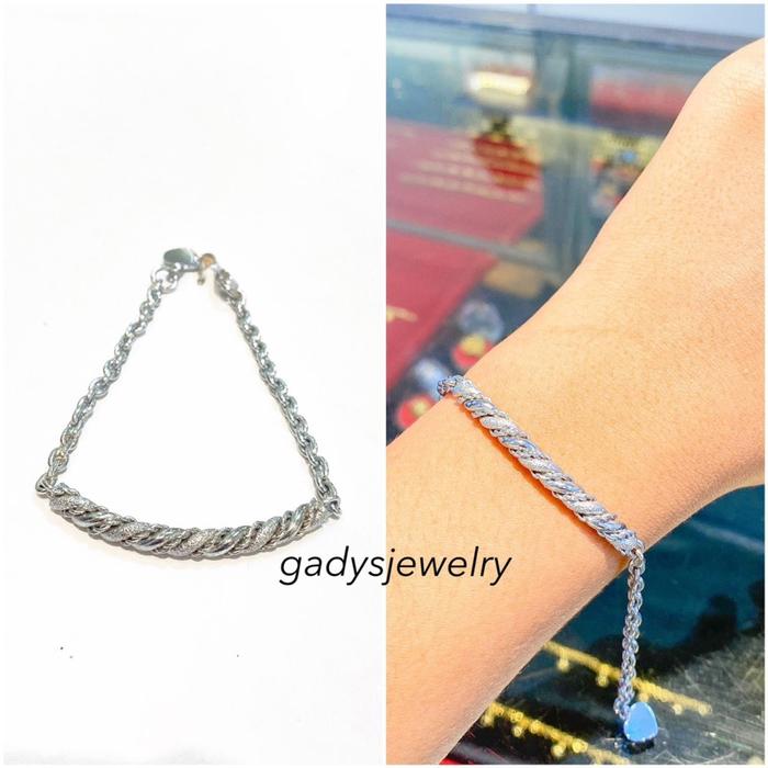 Gelang Nuri Silver silver viral Lapis Emas 24krt Crum Emas Muda 18gram gelang Cewek Replika Premium