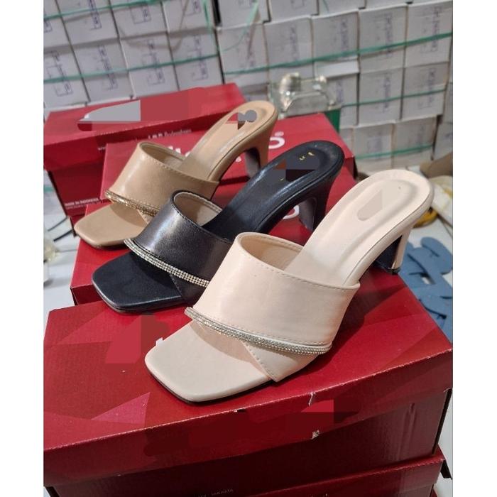 FLD Sandal wanita kokop tali ulir permata tinggi 5cm terbaru
