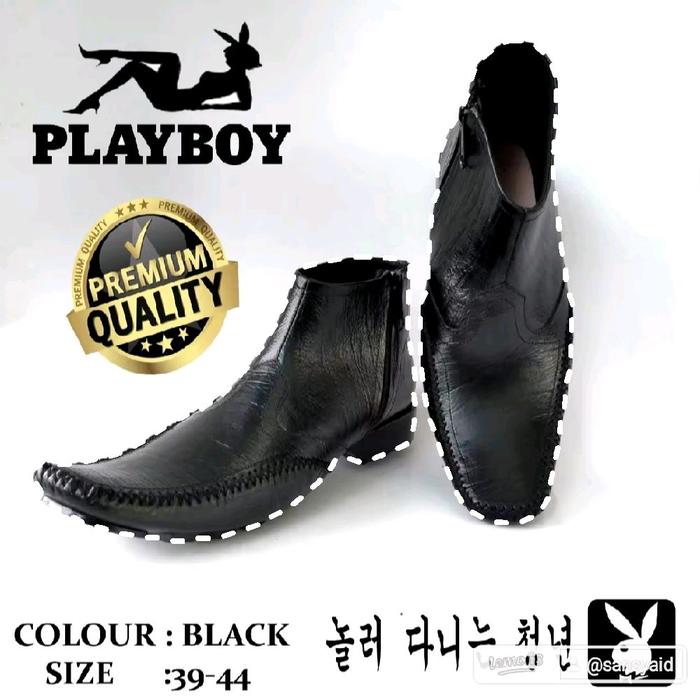 SEPATU PANTOFEL PRIA KULIT Sapi SEPATU KANTOR KERJA FORMAL PLAYBOY BERKUALITAS Fantofel Hitam Shoes
