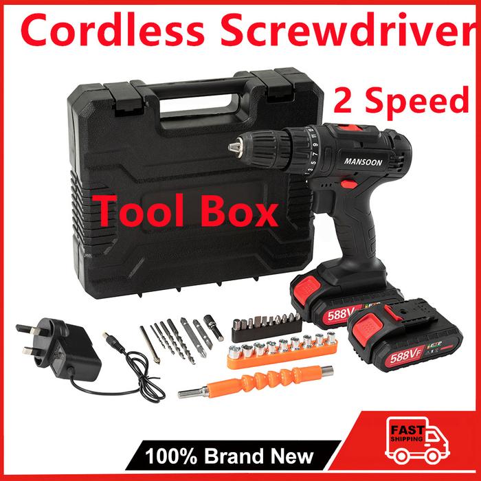 MANSOON⚡Mesin Cordless Screwdriver Multifunction Electric Screwdriver Bor Cordless Drill Obeng Listr